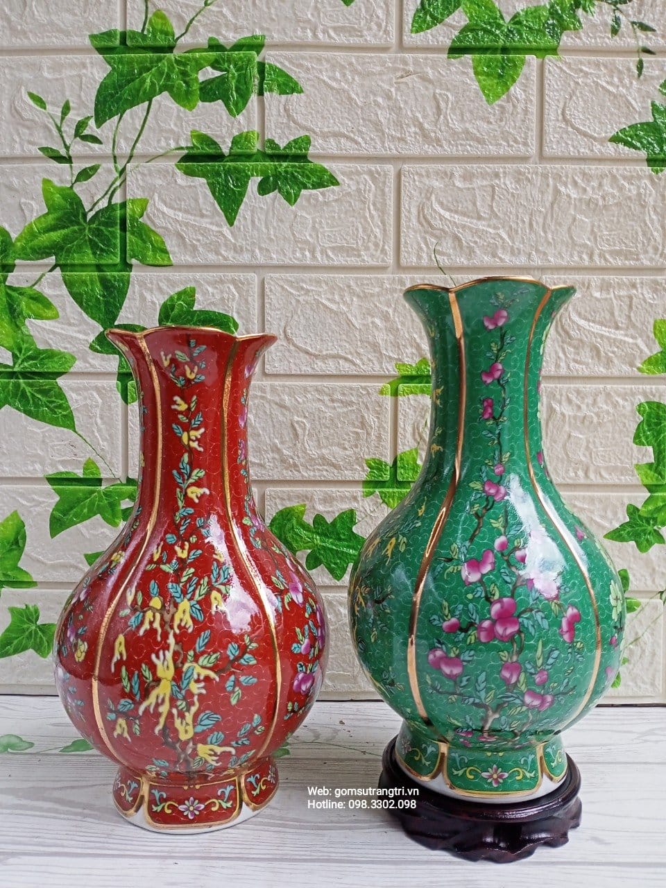 BÌNH HOA HỌA TIẾT TỨ QUÝ